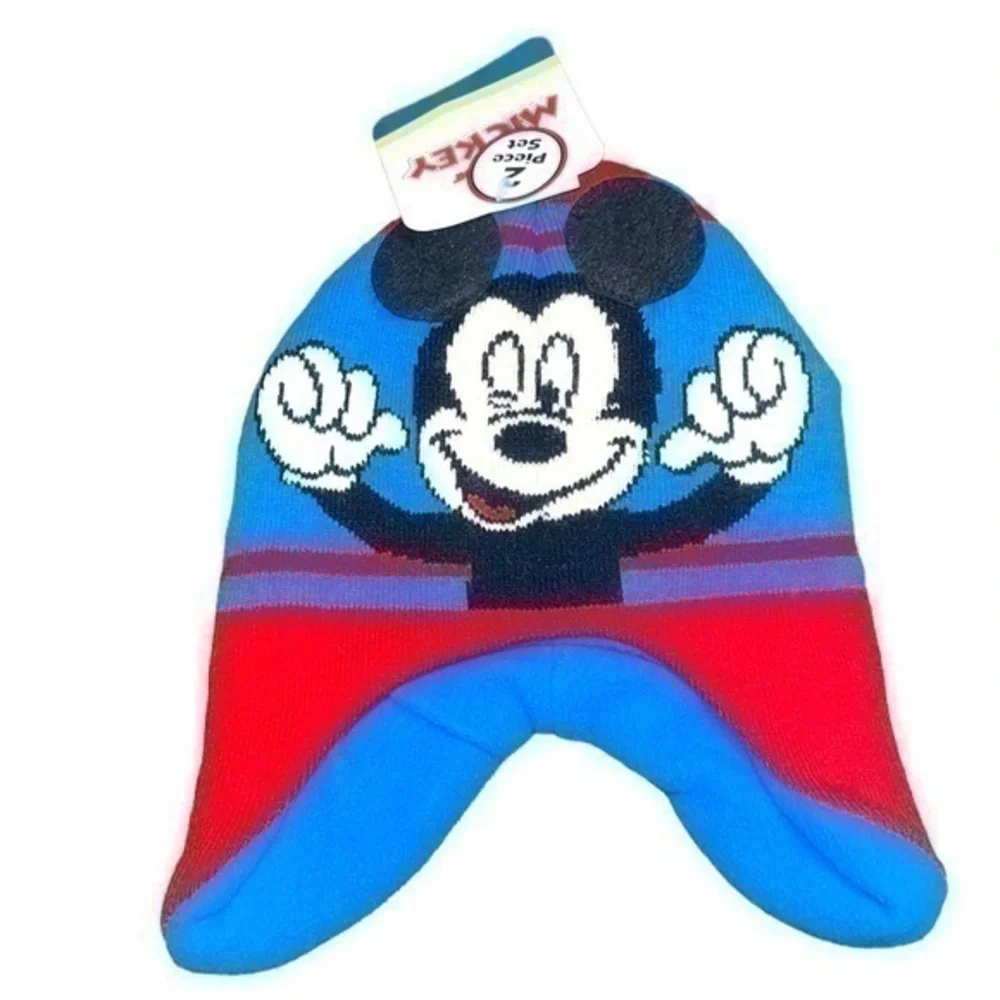 Mickey Mouse Hat and Glove Set - Blue and Red